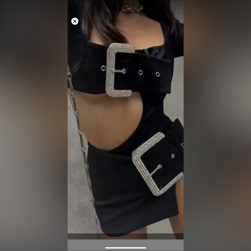 Black And Silver Skirt And Body Suit Brand New Size XS Looks Super Cute On